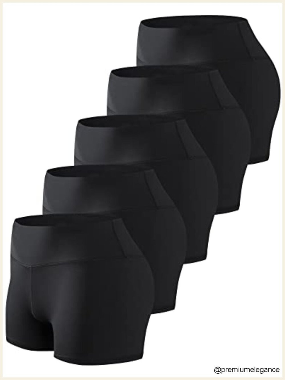 5 Pack Women's Spandex Compression Biker Shorts High Rise Volleyball